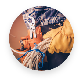 Electrician with Cables