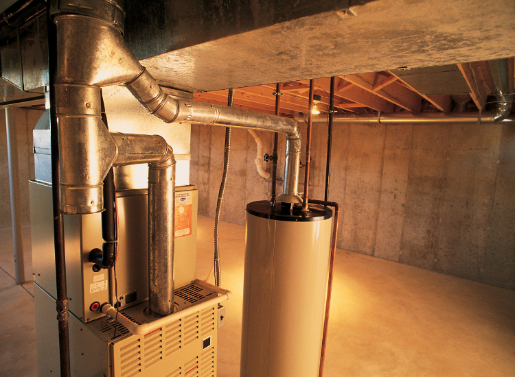 Gas Furnace in Basement