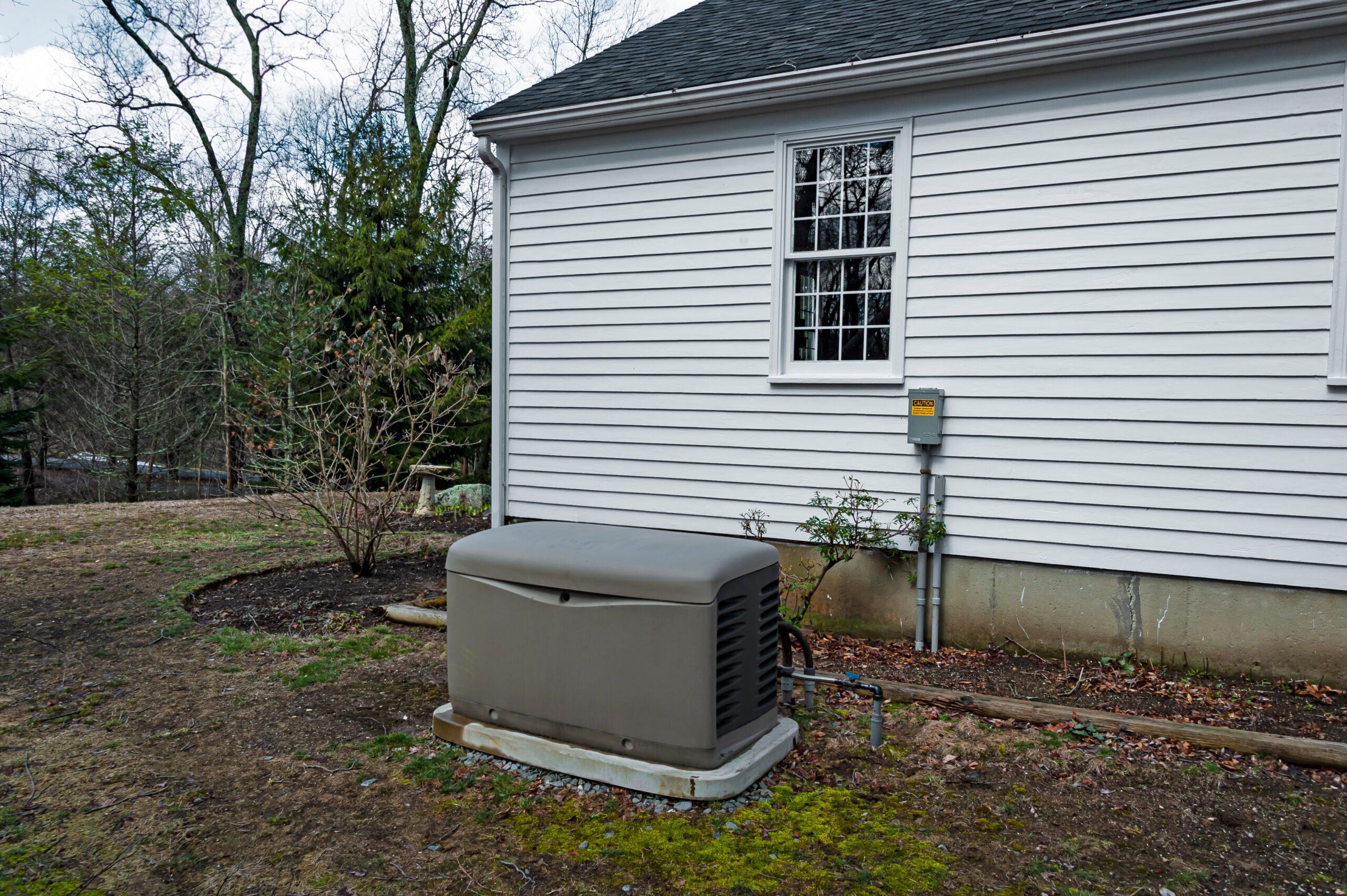 Residential Standby Generator At The House Wall