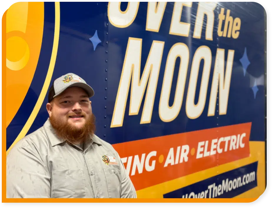 Technician in front of van in Brookfield.