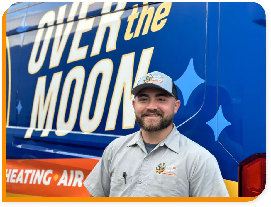 Technician in front of van in Brookfield.